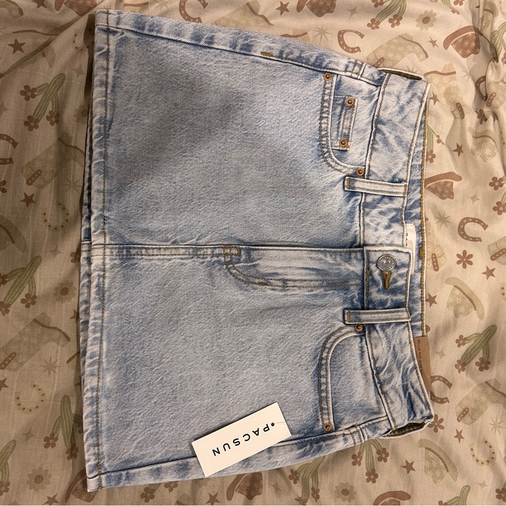 PacSun Light Blue Denim Mini Skirt
